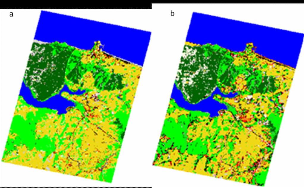Bektaş Balçık ve Göksel Dört spektral gruba ayrılarak uygulanan ABD sonrası üretilen sekiz bantlı yeni görüntünün sınıflandırılması ile heterojen doğal bir ortam olarak tanımlanan Terkos Havzası nın