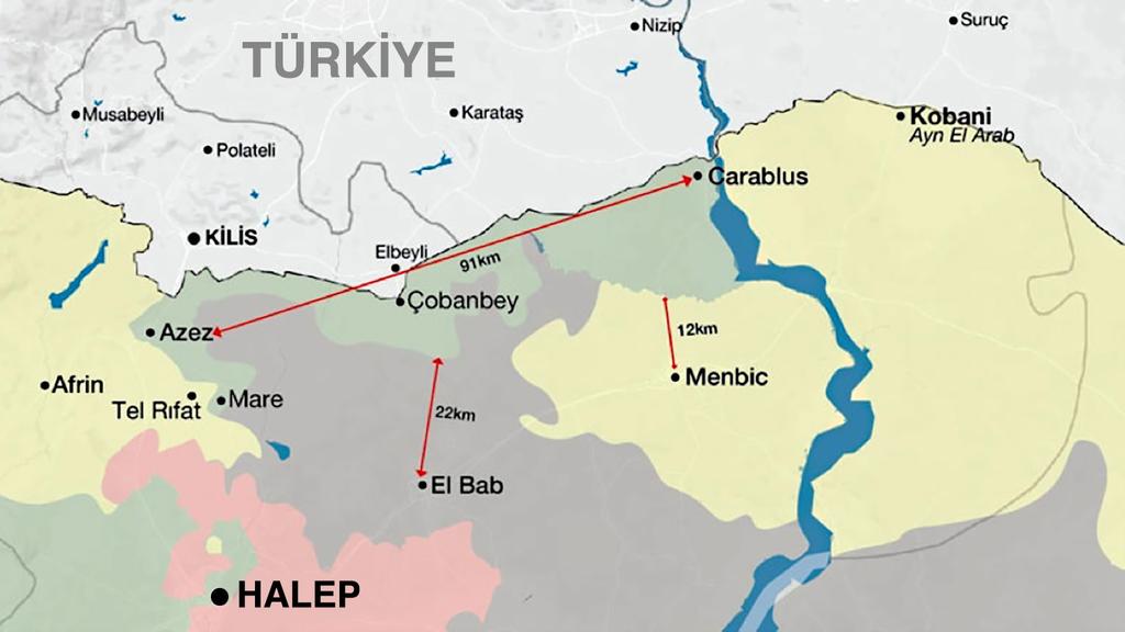 FIRAT KALKANI HAREKATI: HAREKATIN İCRASI, İSTİKRARIN TESİSİ VE ALINAN DERSLER HARITA 2: 7 EYLÜL 2016 TARIHI İTIBARIYLA FIRAT KALKANI HAREKATI NIN KONTROL ETTIĞI ALAN 14 14 Çobanbey (Rai) ve Dabık