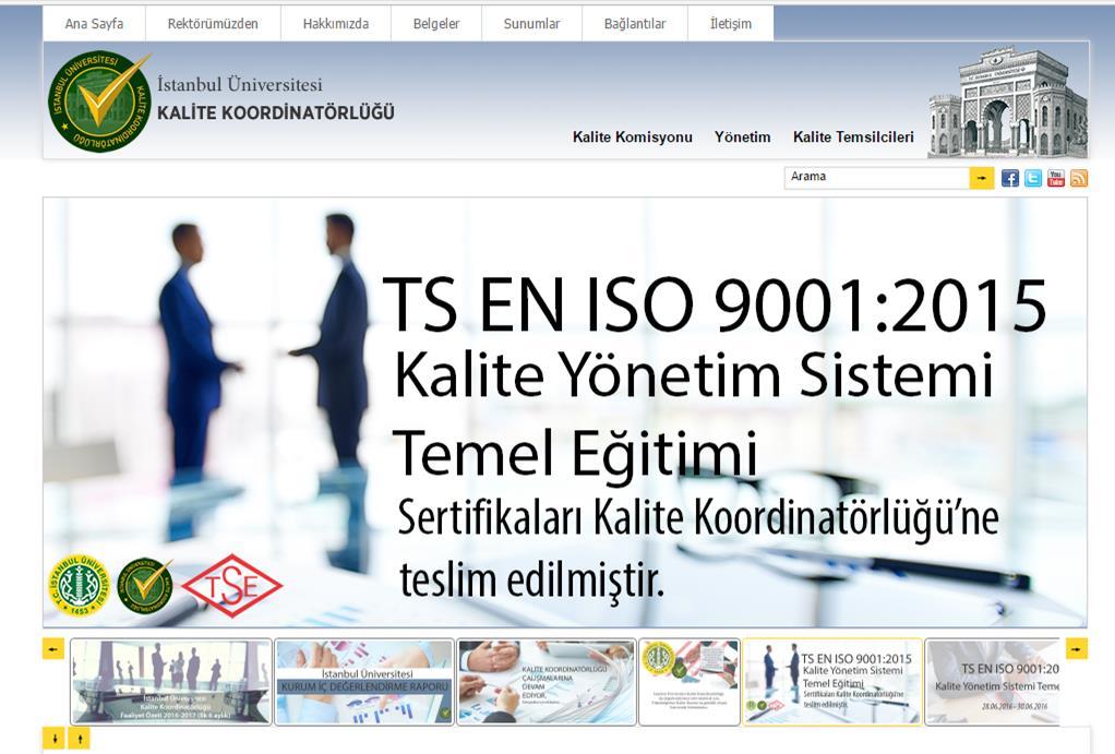 Kalite Koordinatörlüğü ISO 9001:2015 Temel Eğitimi TSE ISO 9001:2015