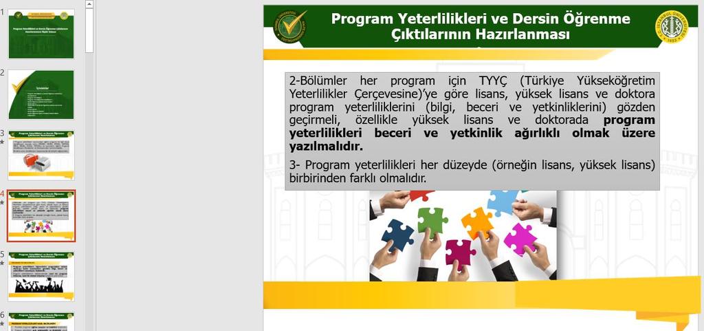 Program Yeterlilikleri ve Dersin Öğrenme Çıktılarının Hazırlanmasına İlişkin Kılavuz