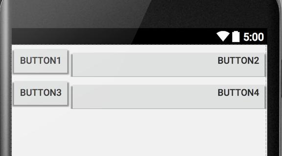 TableLayout <TableLayout xmlns:android="http://schemas.android.com/apk/res/android" xmlns:tools=http://schemas.android.com/tools android:stretchcolumns="1" tools:context=".