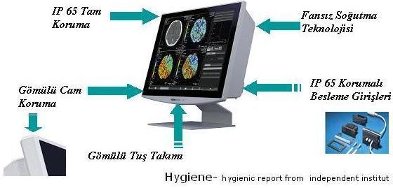 Bunların yanı sıra, renkli tanı monitörlerinin uygulamasına ultrason örnek gösterilebilir.