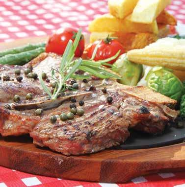 .. T-BONE STEAK Demigloce sos, salsa sos ve