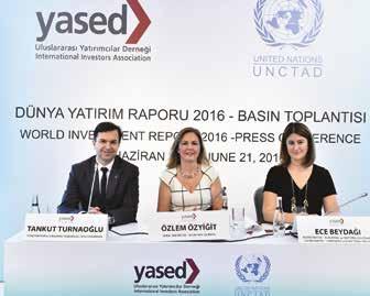 YASED, Birleşmiş Milletler Ticaret ve Kalkınma Örgütü (UNCTAD) 2016 Dünya Yatırım Raporu nu açıkladı / 21 Haziran 2016 YASED announced 2016 World Investment Report of United Nations Conference on