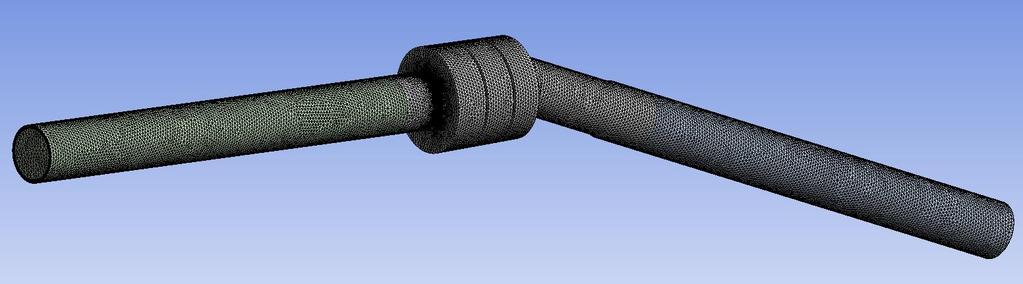 Akustik analizler sonucunda ortaya çıkan geometri CFD analizlerinin akış alanını oluşturmaktadır. Şekil 3.18 de "Optimum Tasarım" isimli geometrinin Mesh modeli gösterilmiştir.