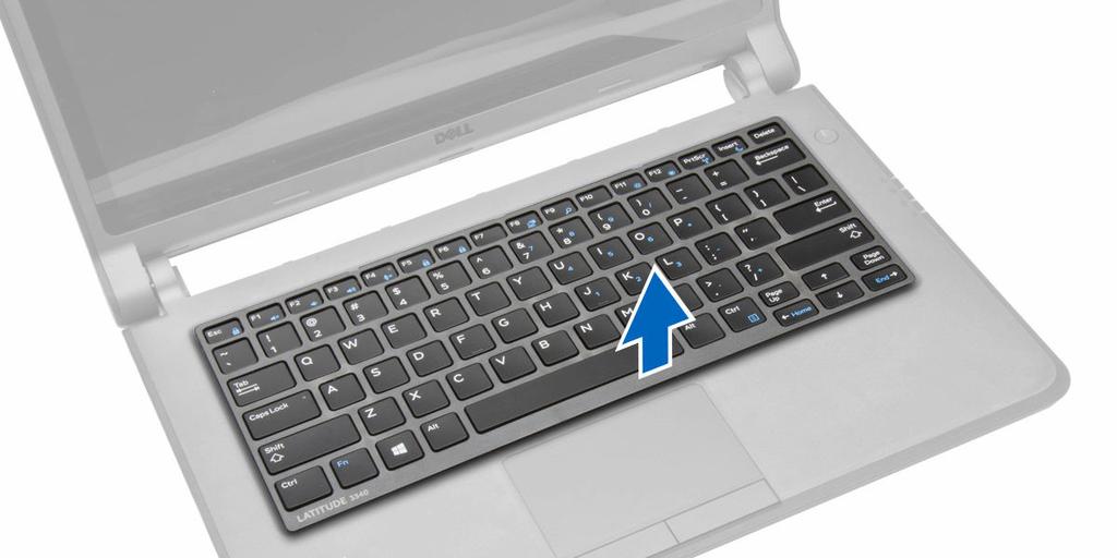 3. Klavye kenarını bilgisayardan çıkarın. Klavye Kenarını Takma 1. Klavye kenarını yuvasıyla hizalayın. 2. Klavye kenarına boydan boya yerine oturana dek bastırın. 3.