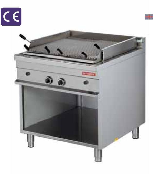 GGL921 850x900x900 118 0,97 2x7500 2.012 LAVA CHAR GRILL Gas Lavastone steel. Operable with LP or natural gas. Burner with ignition, pilot, thermocouple and thermostat.