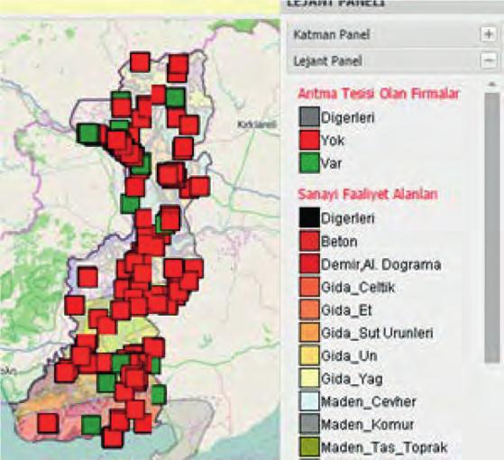 konularına göre oluşturulan tematik haritası ve