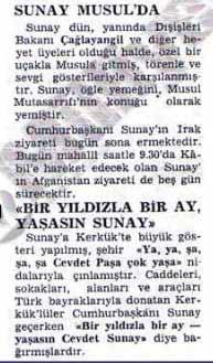 CENTER FOR MIDDLE EASTERN STRATEGIC STUDIES After Demirel, the 5 th President of Republic of Turkey Cevdet Sunay who studied in Kirkuk Military High School in 1910 and then-foreign Minister İhsan