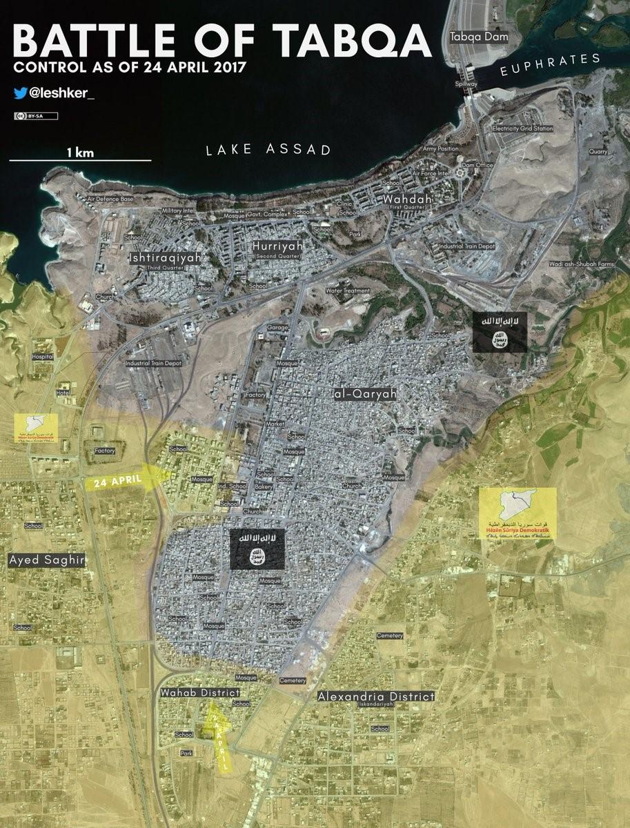 Şekil 2: IŞİD Rakka Operasyonu öncesinde stratejik önemdeki