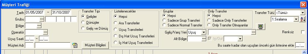 4.1.15. Transfer Masrafları Transferlerde şoför veya transfermanın yapabileceği olası masrafların tanımlandığı yerdir (Yemek ve Otopark gibi).