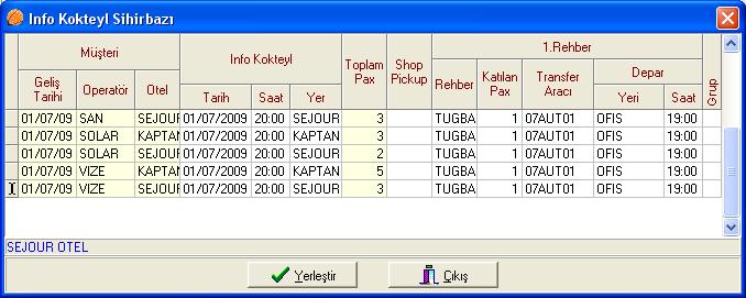 Rehber ataması için önerilen bir yöntem de; Info Sihirbazı düğmesini kullanmaktır. Info Kokteyl Sihirbazı kısa zamanda info kokteyl planlarının oluşturulmasını sağlar.