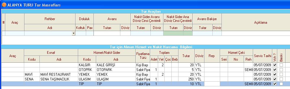 Anlaşmalı firmalardan yapılan işlemler Esnaf sütununda ilgili işletme kodu seçilerek girilir.