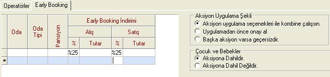 Sezon bilgileri sayfasında, çocuk fiyatları daha önceden girilmişse, sistem otomatik olarak bu fiyatları getirir.