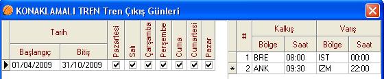 Periyotlar, kontenjanlar ve kontrat bilgileri girildikten sonra Oda fiyatları düğmesine tıklatılarak oda fiyatları girilir.