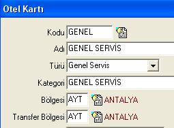 Diğer hizmetlerden farklı olarak, only transfer fiyatları burada girilmez. Sistem transfer fiyatlarını tur operatörü menüsündeki transfer fiyatlarından alır.