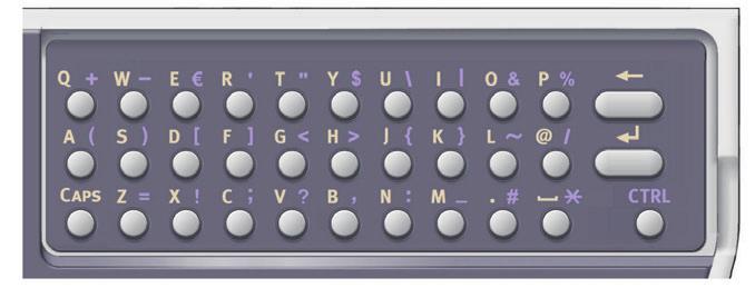Q KLAVYE (YALNIZCA MC562dn, MC562w, MC562dw, ES5462 MFP, ES5462dw MFP VE MPS2731mc) Büyük ve küçük harfleri, sembolleri Q klavye kullanarak da girebilirsiniz.