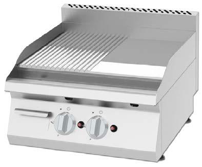 Pişiriciler / Cookers 600 Seri / Series Izgara Yarı Oluklu / rill 1/2 Ribbed Kod / Code : 806630531 Model No : KYI - 6060 Boyut / Size (mm) : 600 x 620 x 300 üç / (Kw) : 8,0 üç / (Kcal-BTU) :