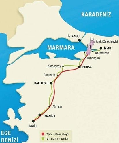 Körfez Köprüsü Güzergahı İnşaatı Devam