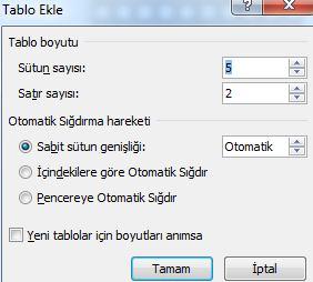 Bu aracın tıklanması ile imleç kalem şeklini alır ve karmaşık yapıdaki tabloları oluşturmanız daha kolay hale gelir.