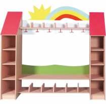 Color-Banded Preschool Locker KRV-03 Oturma Yerli Vestiyer Seat