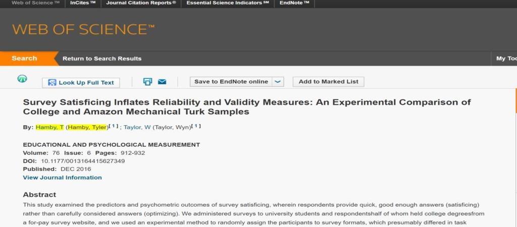 Web of Science taraması yaparak başvuruda kullanacağınız makale