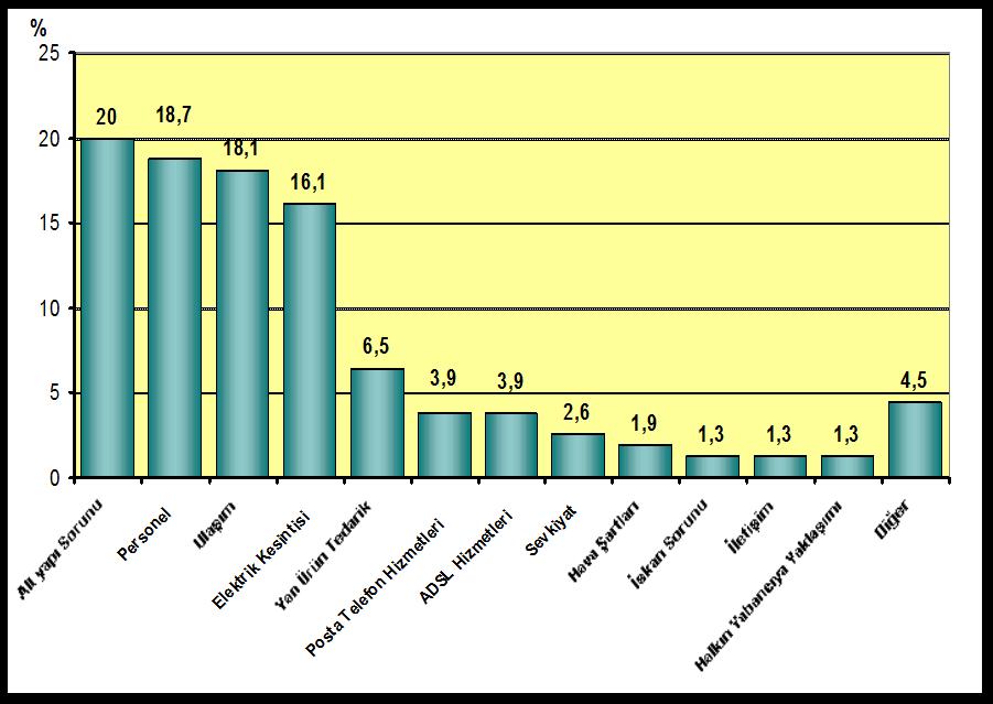 Grafik-36: İşletmelerin Silivri'de Bulunmaları Nedeniyle Yaşadıkları Sorunlar Silivri de Bulunmanın İmalat sanayi İşletmelerine Getirdiği Üstünlükler Silivri de