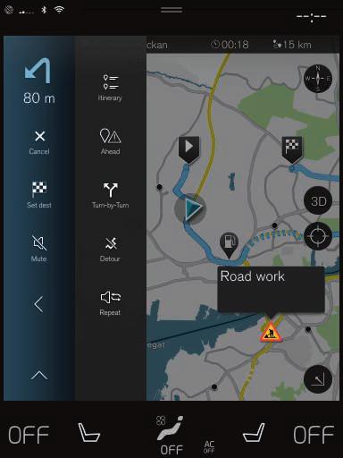 Harita ekranını 2D ve 3D arasında değiştirir Aracı takip etmek için haritayı sıfırlar İlgi çekici nokta (POI - 1 ) Trafik bilgisi Harita görüntüsünü simge düzeyine küçültür (genişletilmiş görünüm)