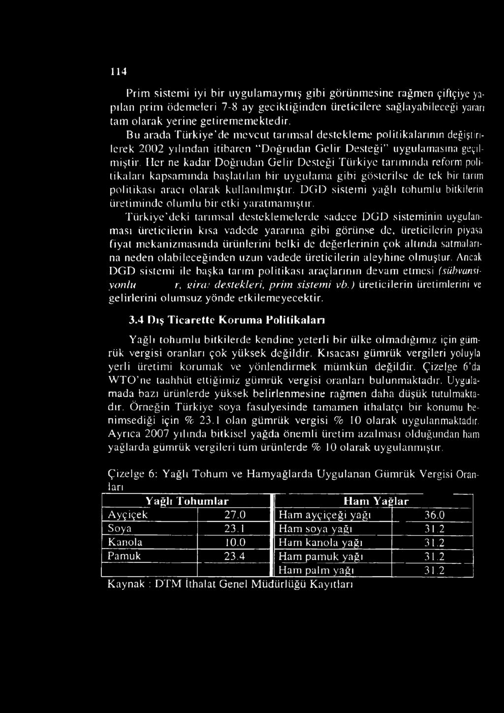 iler ne kadar Doğrudan Gelir Desteği Türkiye tarımında reform politikaları kapsamında başlatılan bir uygulama gibi gösterilse de tek bir tarım politikası aracı olarak kullanılmıştır.