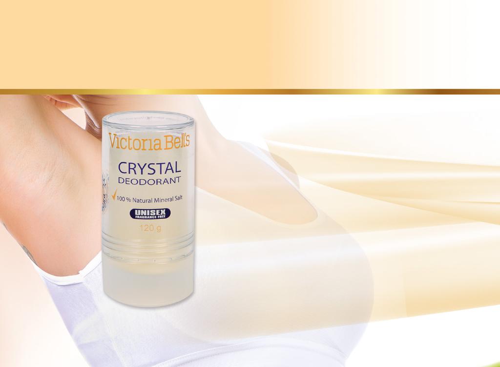 Victoria Bell s Kristal Deodorant 120 g *Terlemeyi control eder; * Gözenekleri tıkamadan hoş olmayan kokuları yok eder; *Kokusuzdur, bay ve bayan için uygundur; *Anında etkisini gösterir;