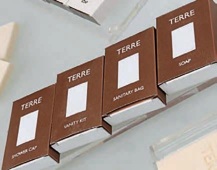 The paper of soaps are exclusively printed with brand design With special bronze metalized caps The boxes are produced as rectangular forms.