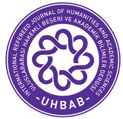 UHBAB Uluslararası Hakemli Beşeri ve Akademik Bilimler Dergisi Adres : Atakent Mah.