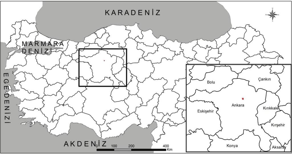 Erosion Risk Prediction Using Multi-Criteria Assessment in Ankara Güvenç Basin, Demirağ Turan & Dengiz dikkate alınmıştır.