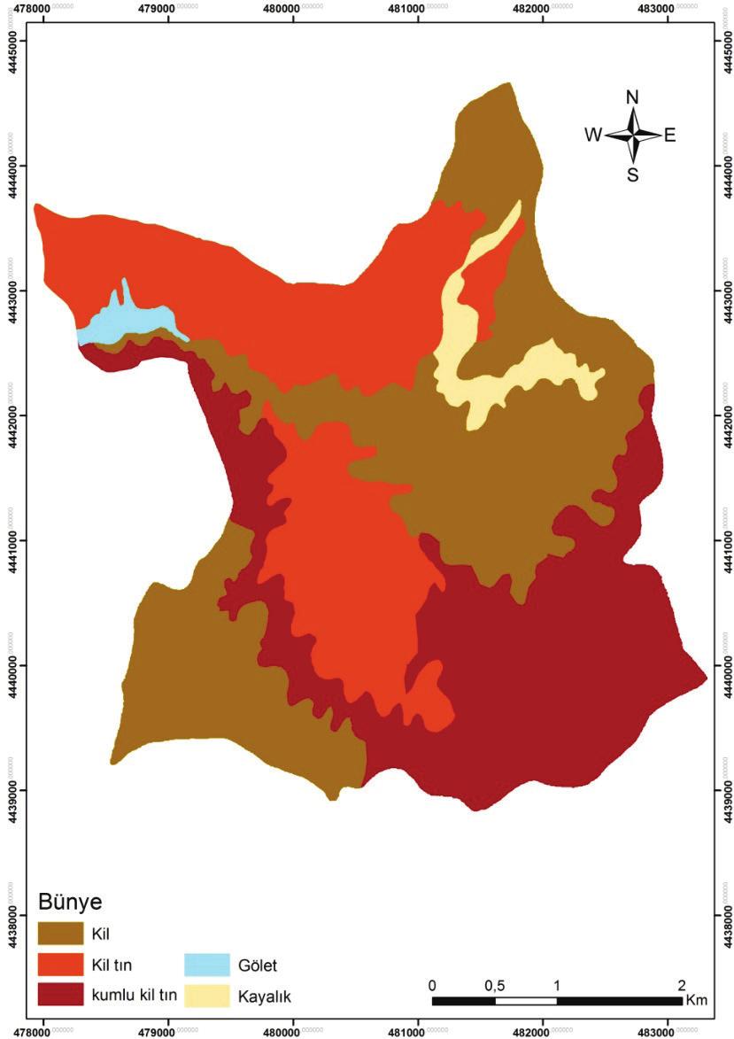 Erosion Risk Prediction Using Multi-Criteria Assessment in Ankara Güvenç Basin, Demirağ Turan & Dengiz Şekil 4- Çalışma alanının toprak derinlik haritası Figure 4- Soil depth map of the study area