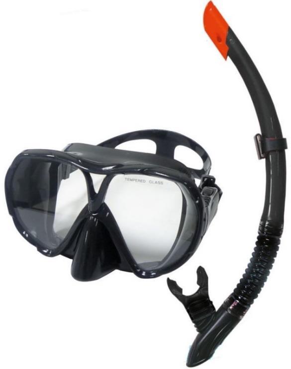 SLİKON TEMPERED MASKE SNORKEL SET / VAKUMLU