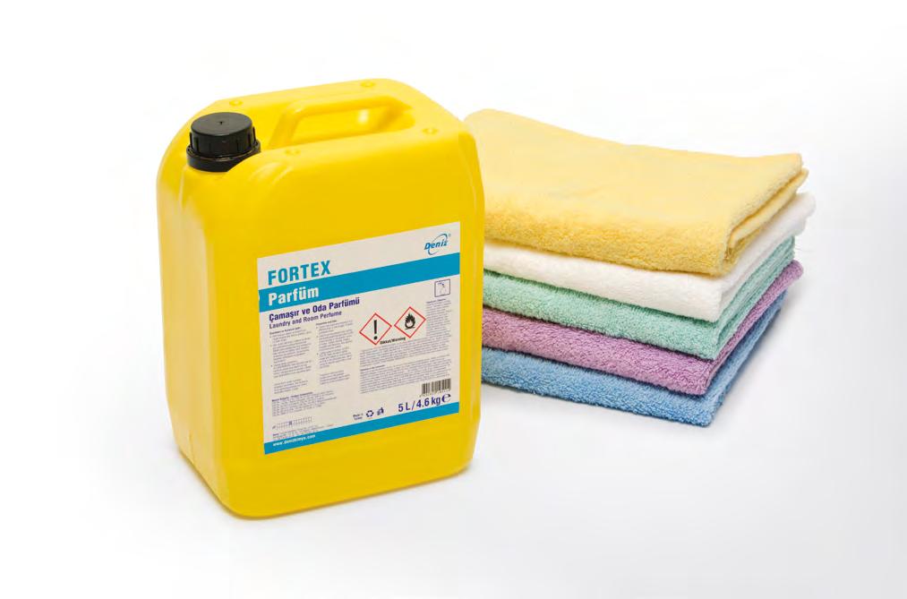 Çamaşır Yumuşatıcısı FORTEX SOFT SENSITIVE Otomatik ve sanayi tipi çamaşır makinelerinde son durulama suyuna manuel ya da pompa ile doze edilerek kullanılır.