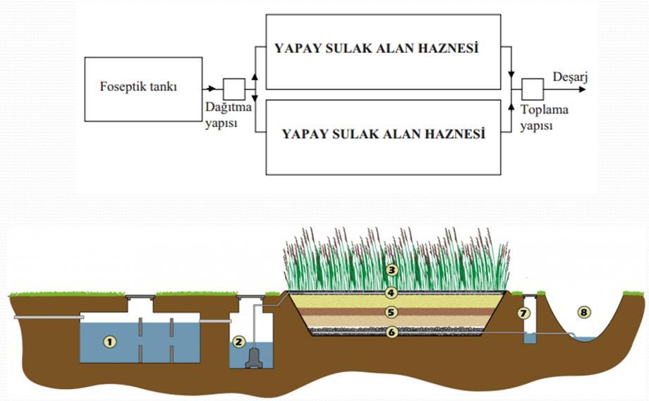 Yapay sulak alanlar özel olarak tasarlanan yataklarda yetiştirilen bitkiler vasıtasıyla atıksuyun arıtılması esasına dayanmaktadır. a) Pahalı ithal ekipmanlara ihityaç duyulmamaktadır.
