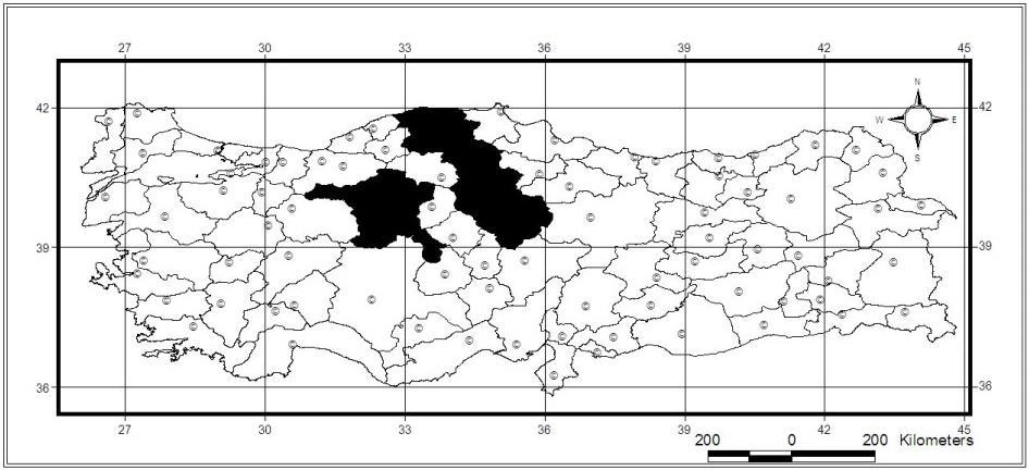 105 1978); Ankara: Güvem (Adlbauer, 1988); Ankara: Merkez, Gölbaşı, Çal Dağı, Hüseyin Gazi Dağı (Önalp, 1990); Yozgat: Yozgat çamlığı, Yozgat Milli Parkı (Özdikmen & Hasbenli, 2004); Ankara: Çal Dağı