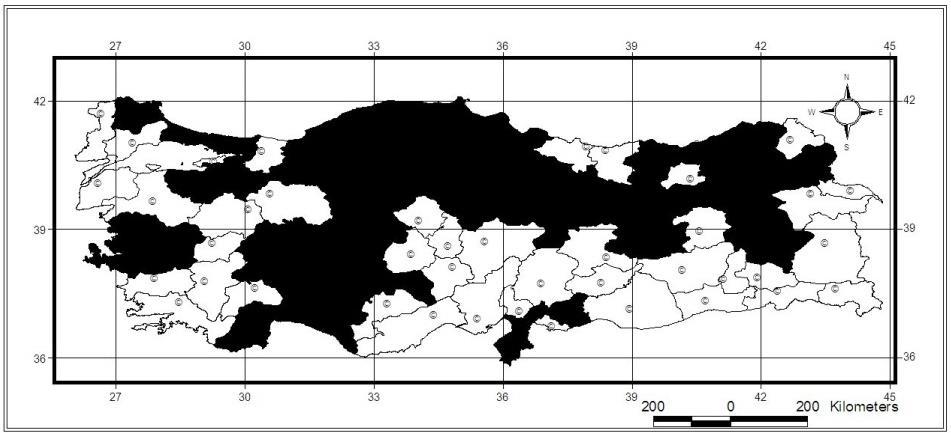 40 (Turgut & Özdikmen, 2010); Bolu: Karacasu, Gerede-Mengen, Hacıayaz geçidi, Aynalıköy geçidi, Dereceören, Bolu-Seben yolu, Mengen-Yedigöller, Yeniçağa-Mengen yolu, Yedigöller, Akçaalan-Abant yolu,