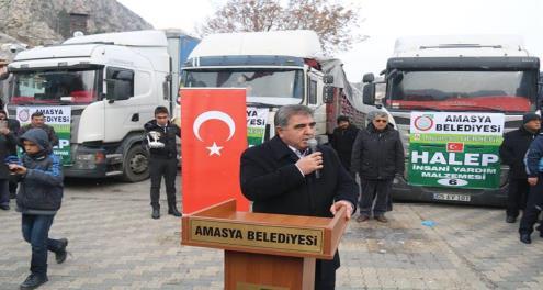 13.1.6-) Amasya dan Halep e Yardım: Halepdeki kardeşlerimizinde acısına duyarsız kalmayarak Amasya lı