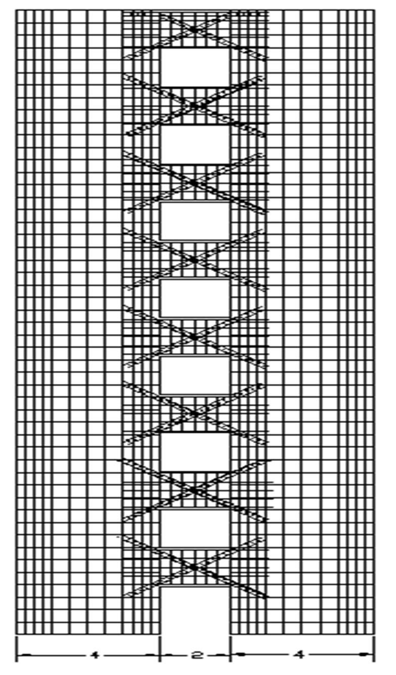 40 Bağ kirişli (boşluklu) perde duvarda gövde donatı hesabı aşağıda verilmiştir. A = 0.001. b. d A = 0.001 350mm 1970mm = 689.50 mm Bağ kirişleri için gövde donatısı olarak 12 10 seçilmiştir.