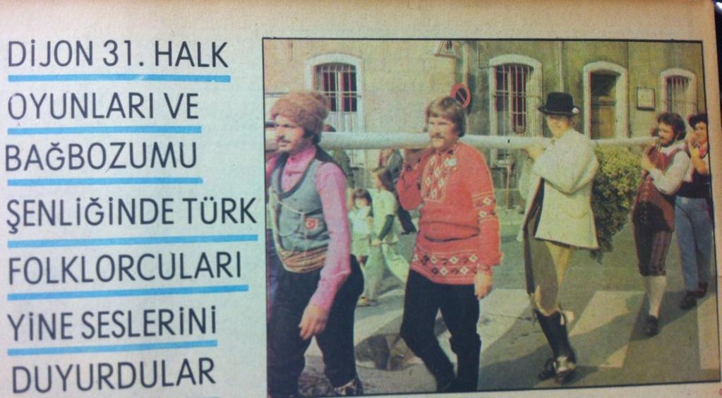 Şekil-43 : 10 Ekim 1976 tarihli Milliyet Gazetesi Magazin eki Yarışmalara katılan liselerin yanı sıra katılıp katılmadıklarından emin olmadığımız ama halk dansları çalışmaları yaptığını tanıkların