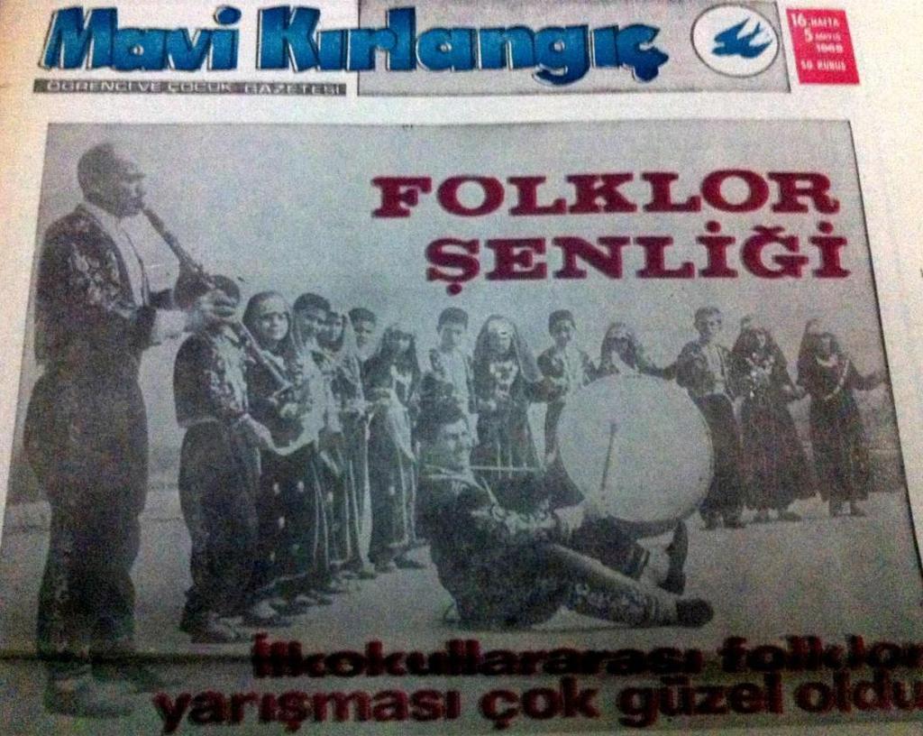 Şekil-28 : 5 Mayıs 1969 tarihli Mavi Kırlangıç Gazetesinin Kapağı Üstün Gürtuna da Türk Ticaret Bankası yarışmalarını şöyle aktarıyor; "1968 yılında Türk Ticaret Bankası bu sefer işleri eline aldı.