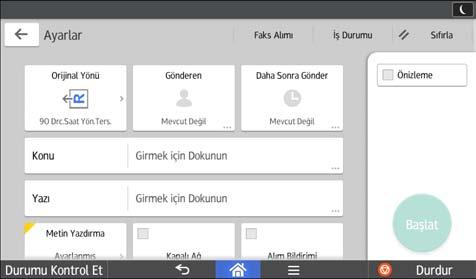 2. Başlarken No. Simge Açıklama 3 4 5 Orijinalinizdeki metnin boyutuna göre çözünürlük seçmek için basın. Orijinalin taranacağı yoğunluğu belirtmek için basın.