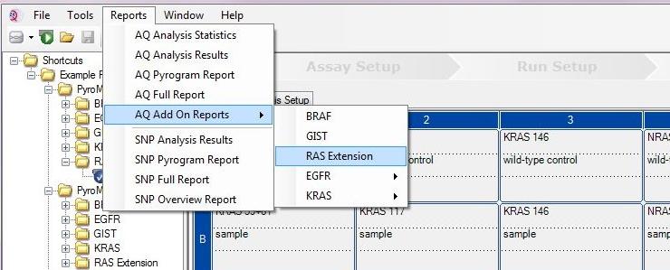 4. Menüdeki Reports kısmından AQ Add On Reports/RAS Extension seçeneğini seçin (Şekil 1).