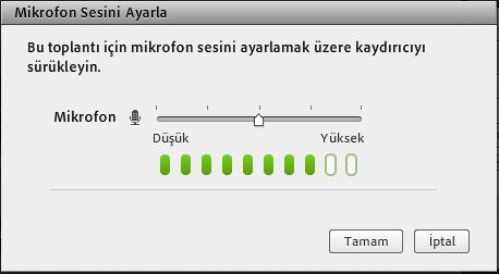 Konuştuğunuzda ortamdaki ses miktarına bağlı olarak mikrofon simgesi değişerek sesinizi algılama durumunu gösterir. 2.