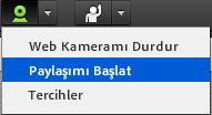 Video bölmesinde web kameranızdan alınan görüntü ön izleme olarak gösterilecektir. Bu aşamada kamera görüntünüz henüz toplantı odasında paylaşılmamaktadır.