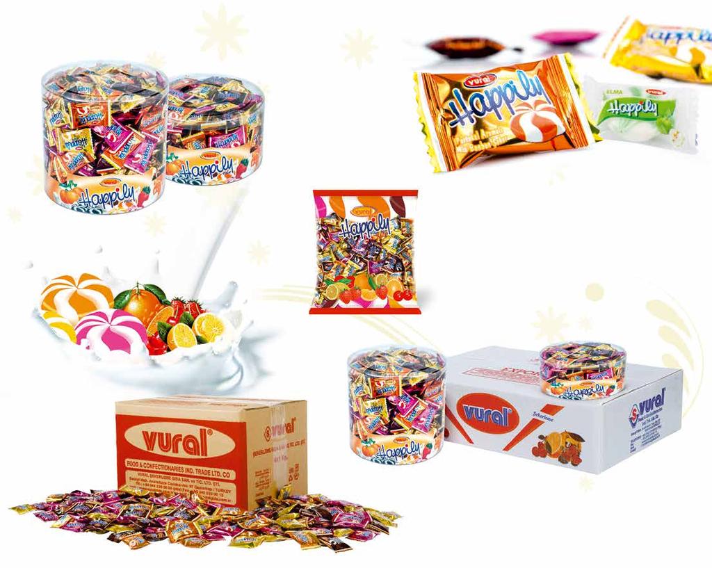 HAPPİLY MIX MEYVE AROMALI BONBON ŞEKER Mix Bonbon Candy with fruit