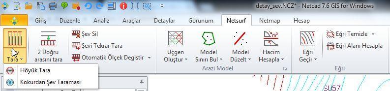 Şev Taraması Dere yatağı, tepe (höyük), çukur (kokurdan), tümsek gibi arazi yüzeyini temsil etmeyen objelerin 2 boyutlu haritada gösterilmeleri şev taramaları sayesinde olur.