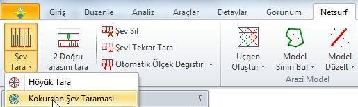 Tepe (Höyük) şev taramasında tepe noktası etrafında oluşan bir daireden bir uzun bir kısa çizgi olacak şekilde tarama yapılır.